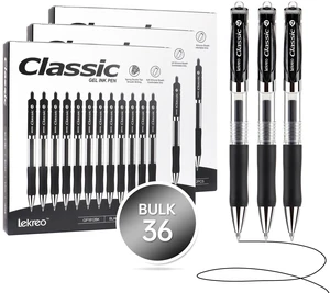 Classic Retractable Gel Roller Pens, 0.7mm Fine Point Black Ink (Black - 36 Packs) Classic Retractable Gel Roller Pens, 0.7mm Fine Point Black Ink (Black - 36 Packs)