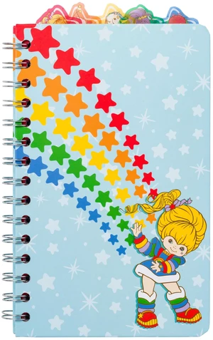 Rainbow Brite Twink, Spiral Tabbed Notebook, 8" x 5" Puppy Brite, Shy Violet, Starlite, School, Journal, Office, Work Rainbow Brite Twink, Spiral Tabbed Notebook, 8" x 5" Puppy Brite, Shy Violet, Starlite, School, Journal, Office, Work