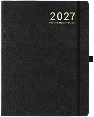 2027 Planner - Jan 2027 - Dec 2027, 2027 Planner Weekly and Monthly 2027 Calendar Planner, 8.5" x 11", Leather Cover Planner with Thick Paper, Back Pocket with Notes Pages, Black 2027 Planner - Jan 2027 - Dec 2027, 2027 Planner Weekly and Monthly 2027 Calendar Planner, 8.5" x 11", Leather Cover Planner with Thick Paper, Back Pocket with Notes Pages, Black
