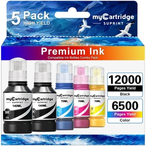 MC SUPRINT Replacement for 502 Ink Refill Bottles High Capacity 5 Bottles Works with EcoTank ET-3850 ET-2850 ET-4850 ET-2800 ET-3760 ET-3830 ET-2980 ET-15000 Printer for Home & Office Daily Use MC SUPRINT Replacement for 502 Ink Refill Bottles High Capacity 5 Bottles Works with EcoTank ET-3850 ET-2850 ET-4850 ET-2800 ET-3760 ET-3830 ET-2980 ET-15000 Printer for Home & Office Daily Use