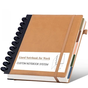 Hardcover Refillable Journal Notebook with Removable Divider Tabs, 300 Pages Leather 5 Subject Discbound Notebook College Ruled for Work School Note Taking,10x11.5" Lined Journal for Men & Women,brown Hardcover Refillable Journal Notebook with Removable Divider Tabs, 300 Pages Leather 5 Subject Discbound Notebook College Ruled for Work School Note Taking,10x11.5" Lined Journal for Men & Women,brown