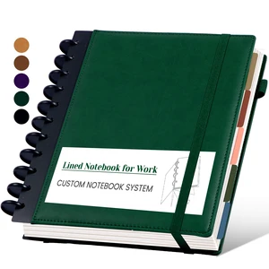 Hardcover Refillable Journal Notebook with Removable Divider Tabs, 300 Pages Leather 5 Subject Discbound Notebook College Ruled for Work School Note Taking,10x11.5" Lined Journal for Men & Women,green Hardcover Refillable Journal Notebook with Removable Divider Tabs, 300 Pages Leather 5 Subject Discbound Notebook College Ruled for Work School Note Taking,10x11.5" Lined Journal for Men & Women,green