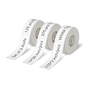 D110/D11/D101 Labels, 0.55"×1.97" (14×50mm), 125 Labels/Roll, White 3 Rolls of Self-Adhesive Labeling Tape Replacement, Waterproof Thermal Label Refills for Home Office School Organization D110/D11/D101 Labels, 0.55"×1.97" (14×50mm), 125 Labels/Roll, White 3 Rolls of Self-Adhesive Labeling Tape Replacement, Waterproof Thermal Label Refills for Home Office School Organization