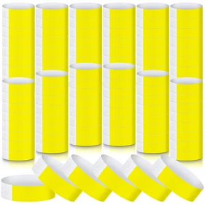 1200 Pack Paper Wristbands,Yellow Plastic Wristbands for Event Party Wrist Band Colored Adhesive Neon Identification Hand Bands, Concert, Festivals, Waterproof 1200 Pack Paper Wristbands,Yellow Plastic Wristbands for Event Party Wrist Band Colored Adhesive Neon Identification Hand Bands, Concert, Festivals, Waterproof
