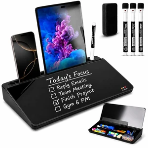 Desk Buddy Glass Desktop Whiteboard Desk Board Buddy Hidden Storage Glass Desktop Whiteboard, Hidden Storage, Desktop White Buddy, Dry Erase Surface, Phone & Tablet Stand, Includes 3 Markers Desk Buddy Glass Desktop Whiteboard Desk Board Buddy Hidden Storage Glass Desktop Whiteboard, Hidden Storage, Desktop White Buddy, Dry Erase Surface, Phone & Tablet Stand, Includes 3 Markers