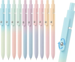 Gel Pens, 10 pcs Medium Point 0.7mm, Gradient Color, Black Ink, Retractable Design, Aesthetic Pens for Journaling, School Supplies, Office Supplies Gel Pens, 10 pcs Medium Point 0.7mm, Gradient Color, Black Ink, Retractable Design, Aesthetic Pens for Journaling, School Supplies, Office Supplies