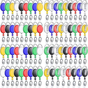 120 Pack Retractable Badge Holder Reel with Clip, 6 Colors Key Ring Attachment, Heavy Duty Reel for ID Cards, For Office Nurses Doctors Employees Students, Bulk Pack with Clip 120 Pack Retractable Badge Holder Reel with Clip, 6 Colors Key Ring Attachment, Heavy Duty Reel for ID Cards, For Office Nurses Doctors Employees Students, Bulk Pack with Clip