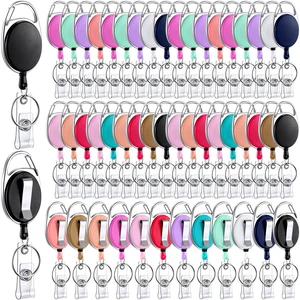 100 Pack Retractable Badge Holder Reel with Clip, Colorful Key Ring Attachment, Heavy Duty Reel for ID Cards, For Office Nurses Doctors Employees Students, Bulk Pack with Clip 100 Pack Retractable Badge Holder Reel with Clip, Colorful Key Ring Attachment, Heavy Duty Reel for ID Cards, For Office Nurses Doctors Employees Students, Bulk Pack with Clip