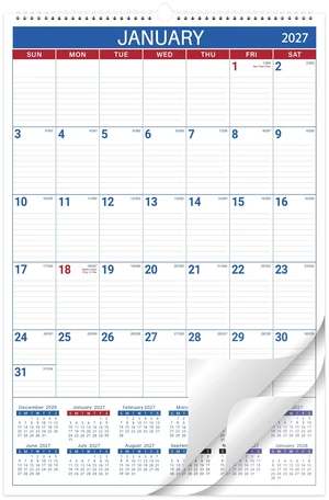2027 Wall Calendar, 2027 Vertical Large Wall Calendar, 15" x 23" from Jan 2027 - Dec 2027, Julian Date, Premium Paper, for Home Office Organizing 2027 Wall Calendar, 2027 Vertical Large Wall Calendar, 15" x 23" from Jan 2027 - Dec 2027, Julian Date, Premium Paper, for Home Office Organizing