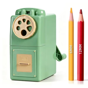 Heavy Duty Manual Hand Crank Pencil Sharpener, Desktop, Green For Colored Pencils, No Mounting Required, 5 Adjustable Modes, Durable Alloy Blade, Ideal for Classroom, Office & Artists Heavy Duty Manual Hand Crank Pencil Sharpener, Desktop, Green For Colored Pencils, No Mounting Required, 5 Adjustable Modes, Durable Alloy Blade, Ideal for Classroom, Office & Artists
