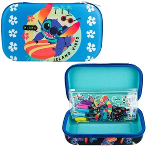 Disney Stitch Pencil Case Set with Stickers and Gel Pens for Kids, Molded with Zip Closure, Blue Disney Stitch Pencil Case Set with Stickers and Gel Pens for Kids, Molded with Zip Closure, Blue