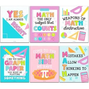 6 Math Posters - Motivational Math Posters for Elementary & Middle School Colorful Pastel Classroom Must Haves, Inspirational Classroom Decor Poster for High School, Bulletin Board Set Teacher Supply 6 Math Posters - Motivational Math Posters for Elementary & Middle School Colorful Pastel Classroom Must Haves, Inspirational Classroom Decor Poster for High School, Bulletin Board Set Teacher Supply