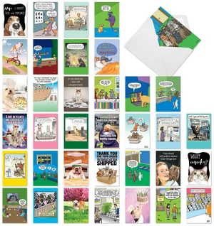 36 Card Birthday Cats & Dogs Funny Pet Party AC10799BDG-B1x36 Animal Dog Cat Humor Notecards w/ Envelopes Bulk Variety Pack Gift for Men & Women Celebration 36 Card Birthday Cats & Dogs Funny Pet Party AC10799BDG-B1x36 Animal Dog Cat Humor Notecards w/ Envelopes Bulk Variety Pack Gift for Men & Women Celebration
