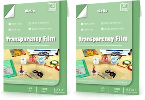 Transparency Sheets for Inkjet Printers, Clear Acetate Sheets (Pack of 2) Transparency Sheets for Inkjet Printers, Clear Acetate Sheets (Pack of 2)