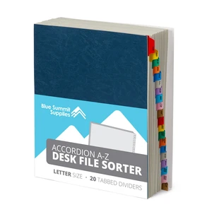 Expanding Desk File Sorter, Alphabetical, Letter Size Alphabetical Accordion File Organizer, 20 A-Z Dividers, for Mail, Files, Invoices, and Desktop Organization Expanding Desk File Sorter, Alphabetical, Letter Size Alphabetical Accordion File Organizer, 20 A-Z Dividers, for Mail, Files, Invoices, and Desktop Organization