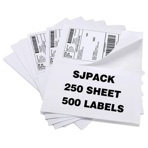 Half Page Self Adhesive Shipping Labels, 8.5" x 5.5" Shipping Labels Compatible Laser & Inkjet Printer 2 Label Per Sheet (250 sheets-500 Label) Half Page Self Adhesive Shipping Labels, 8.5" x 5.5" Shipping Labels Compatible Laser & Inkjet Printer 2 Label Per Sheet (250 sheets-500 Label)