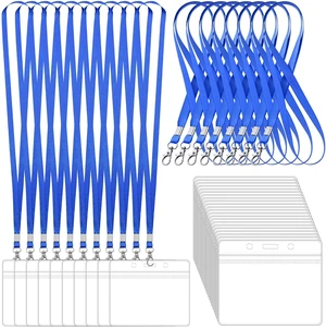 100 Pack Lanyards for ID Badges with Clear Name Tags, Reusable Lanyards Horizontal ID Card Badge Holders Plastic Name Badges for Men Women Kids Business School and Office Supplies (Blue) 100 Pack Lanyards for ID Badges with Clear Name Tags, Reusable Lanyards Horizontal ID Card Badge Holders Plastic Name Badges for Men Women Kids Business School and Office Supplies (Blue)