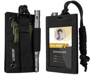 Tactical ID Card Holder Hook & Loop Patch Badge Holder Neck Lanyard Key Ring and Credit Card Organizer (Black) Tactical ID Card Holder Hook & Loop Patch Badge Holder Neck Lanyard Key Ring and Credit Card Organizer (Black)