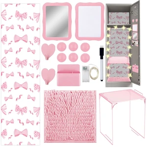 16 Pcs Locker Accessories Kit Pink Locker Organizer Decorations Include Bow Wallpaper String Light Magnetic Whiteboard Mirror Storage Cup Marker Rug Organizing Shelf for Back to School Supply 16 Pcs Locker Accessories Kit Pink Locker Organizer Decorations Include Bow Wallpaper String Light Magnetic Whiteboard Mirror Storage Cup Marker Rug Organizing Shelf for Back to School Supply