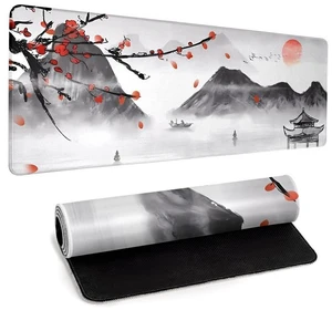 Japanese Cherry Blossom Gaming Mouse Pad Large Desk Mat,Big Desk Pad with Stitched Edge Non-Slip Rubber Base,Office Decor Organizers and Accessories Japanese Cherry Blossom Gaming Mouse Pad Large Desk Mat,Big Desk Pad with Stitched Edge Non-Slip Rubber Base,Office Decor Organizers and Accessories