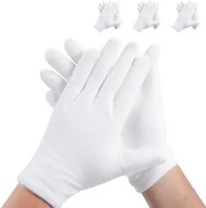 3 Pairs White Cotton Gloves for Dry Hands Sleeping, Premium Cotton Gloves for Eczema Lotion, Hand Gloves Moisturizing Overnight, White Gloves for Women & Men, Work Glove for Coin Jewelry Silver 3 Pairs White Cotton Gloves for Dry Hands Sleeping, Premium Cotton Gloves for Eczema Lotion, Hand Gloves Moisturizing Overnight, White Gloves for Women & Men, Work Glove for Coin Jewelry Silver