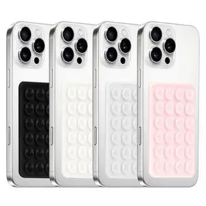 4Pack Silicone Suction Phone Case Mount, Silicon Adhesive Smartphones Stand Sticky, Hands-Free Phone Accessories Holder for Selfies and Videos (Black & White & Translucent & Light Pink) 4Pack Silicone Suction Phone Case Mount, Silicon Adhesive Smartphones Stand Sticky, Hands-Free Phone Accessories Holder for Selfies and Videos (Black & White & Translucent & Light Pink)