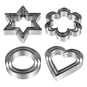 Metal Cookie Cutters Set 12 Pieces, Stainless Steel 3 Heart Cookie Cutters, 3 Star Cookie Cutters, 3 Flower Cookie Cutters, 3 Round Cookie Cutters for Valentine's Day Christmas Holiday Metal Cookie Cutters Set 12 Pieces, Stainless Steel 3 Heart Cookie Cutters, 3 Star Cookie Cutters, 3 Flower Cookie Cutters, 3 Round Cookie Cutters for Valentine's Day Christmas Holiday