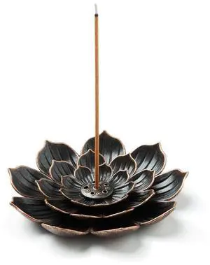 Incense Burner, Incense Holder for Sticks, Brass Lotus Incense Stick Holder and Detachable Ash Catcher Incense Burner, Incense Holder for Sticks, Brass Lotus Incense Stick Holder and Detachable Ash Catcher