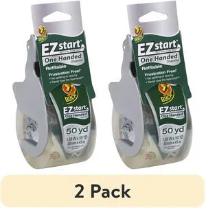 (2 pack) Duck EZ Start Packaging Tape One-handed Dispenser, 1.88 in. x 50 yd., Clear (2 pack) Duck EZ Start Packaging Tape One-handed Dispenser, 1.88 in. x 50 yd., Clear