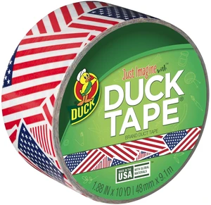 Printed Duck Tape Brand Duct Tape, 1.88 in. x 10 yd., US Flag Printed Duck Tape Brand Duct Tape, 1.88 in. x 10 yd., US Flag