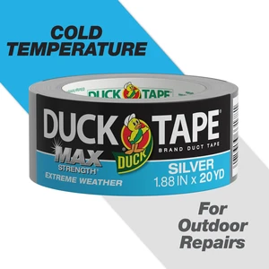 Duck Max Strength Extreme Weather Duct Tape, 1.88 in. x 20 yard, Silver Duck Max Strength Extreme Weather Duct Tape, 1.88 in. x 20 yard, Silver