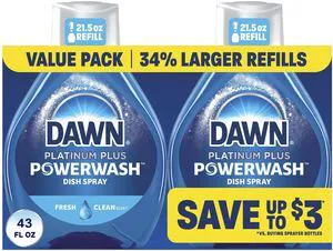 Dawn Powerwash Spray Refill, Dish Soap, Dishwashing Liquid, Fresh, 2 Refills, 43 Fl Oz Dawn Powerwash Spray Refill, Dish Soap, Dishwashing Liquid, Fresh, 2 Refills, 43 Fl Oz
