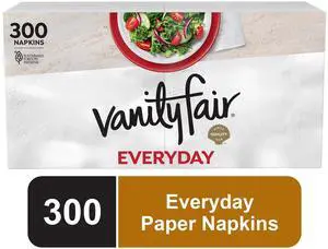 Vanity Fair Everyday 6.5 in x 6.35 in 2-Ply White Napkins (300 Count) Vanity Fair Everyday 6.5 in x 6.35 in 2-Ply White Napkins (300 Count)