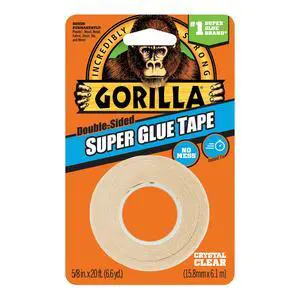Gorilla Crystal Clear Double-Sided Super Glue Tape 20 Foot Roll Gorilla Crystal Clear Double-Sided Super Glue Tape 20 Foot Roll