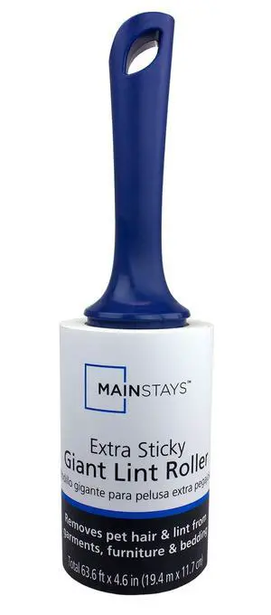 Mainstays Extra Sticky Giant Lint Roller 100 Sheets per Roll 4.6" Tall Sheets for Pets Clothing Furniture Crafts Travel Mainstays Extra Sticky Giant Lint Roller 100 Sheets per Roll 4.6" Tall Sheets for Pets Clothing Furniture Crafts Travel