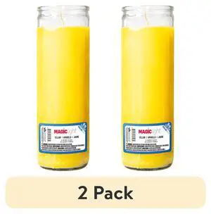 MagicLight Religious Unscented Candle, 16 oz Yellow Wax in Clear Glass Jar, 2 Pack MagicLight Religious Unscented Candle, 16 oz Yellow Wax in Clear Glass Jar, 2 Pack