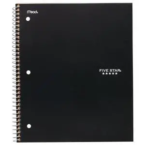 Five Star Spiral Notebook Plus Study App 1 Subject College Ruled 8 12 x 11 Black Five Star Spiral Notebook Plus Study App 1 Subject College Ruled 8 12 x 11 Black