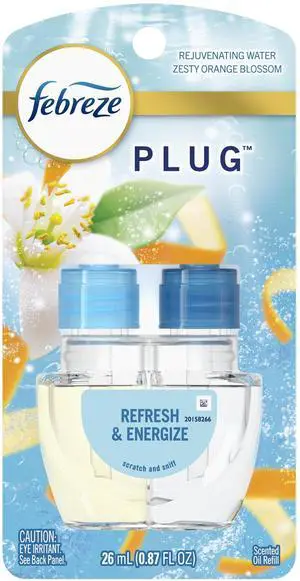 Febreze Plug In Air Freshener Odor-Fighting Scented Oil Refill, Refresh & Energize, 1 Refill Febreze Plug In Air Freshener Odor-Fighting Scented Oil Refill, Refresh & Energize, 1 Refill