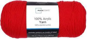 Mainstays Medium Acrylic Red Yarn 14Oz 798Yards Mainstays Medium Acrylic Red Yarn 14Oz 798Yards