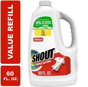 Shout Active Enzyme Laundry Stain Remover Refill, 60 fl oz, Triple-Acting Formula Clings, Penetrates, and Lifts 100+ Types of Everyday Stains Shout Active Enzyme Laundry Stain Remover Refill, 60 fl oz, Triple-Acting Formula Clings, Penetrates, and Lifts 100+ Types of Everyday Stains
