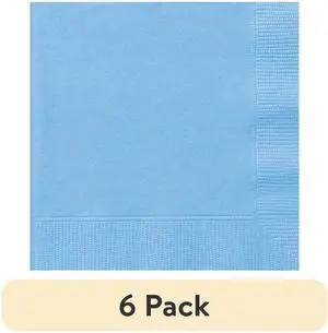 Way To Celebrate 6 Pack 24 Count Light Blue 6.5in x 6.5in Disposable Paper Napkins Way To Celebrate 6 Pack 24 Count Light Blue 6.5in x 6.5in Disposable Paper Napkins