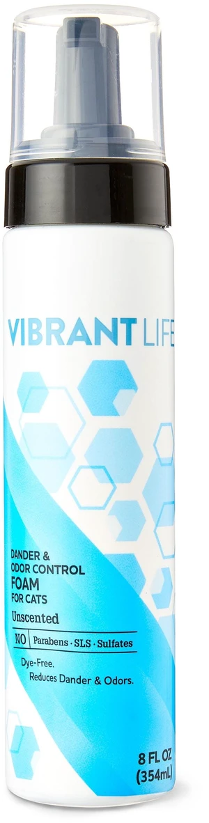 Vibrant Life Waterless Foaming Cat Shampoo, Dander and Odor Reducing, 8fl oz Vibrant Life Waterless Foaming Cat Shampoo, Dander and Odor Reducing, 8fl oz