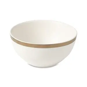 Thyme & Table Everest Ceramic Bowl 25.3oz, Off-White with Gold Rim Thyme & Table Everest Ceramic Bowl 25.3oz, Off-White with Gold Rim