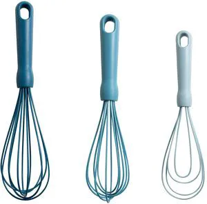 Mainstays 3-Piece Silicone Whisk Set, 10.5in, 10.4in, 9.6in, Blue Mainstays 3-Piece Silicone Whisk Set, 10.5in, 10.4in, 9.6in, Blue