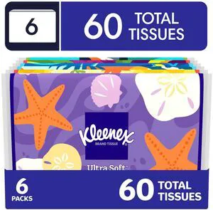 Kleenex Slim Wallet 3-Ply Facial Tissues, 6 Pack (60 Tissues) Kleenex Slim Wallet 3-Ply Facial Tissues, 6 Pack (60 Tissues)