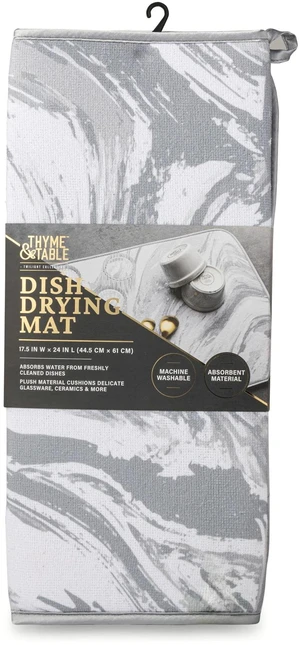 Thyme & Table Marble Print Dish Drying Mat 17.5 x 24 Inches Thyme & Table Marble Print Dish Drying Mat 17.5 x 24 Inches