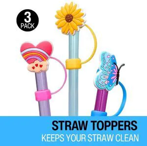 Biddlebee Silicone Straw Toppers for Tumblers, Drinkware Accessory, Nature (3 Pack) Biddlebee Silicone Straw Toppers for Tumblers, Drinkware Accessory, Nature (3 Pack)