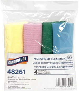 Genuine Joe Solutions Microfiber Cleaning Cloths, Assorted, 4 Count, 4 Pack Genuine Joe Solutions Microfiber Cleaning Cloths, Assorted, 4 Count, 4 Pack