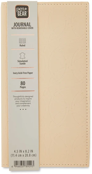 Pen+Gear Simulated Suede Journal, 80 Ruled Pages, 4.5in x 8.2in, Dusky Taupe Pen+Gear Simulated Suede Journal, 80 Ruled Pages, 4.5in x 8.2in, Dusky Taupe