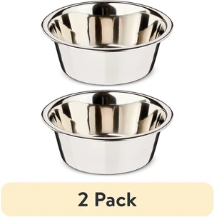 Vibrant Life Medium 7.6-Cup Stainless Steel Pet Bowl (2-Pack), Silver Vibrant Life Medium 7.6-Cup Stainless Steel Pet Bowl (2-Pack), Silver